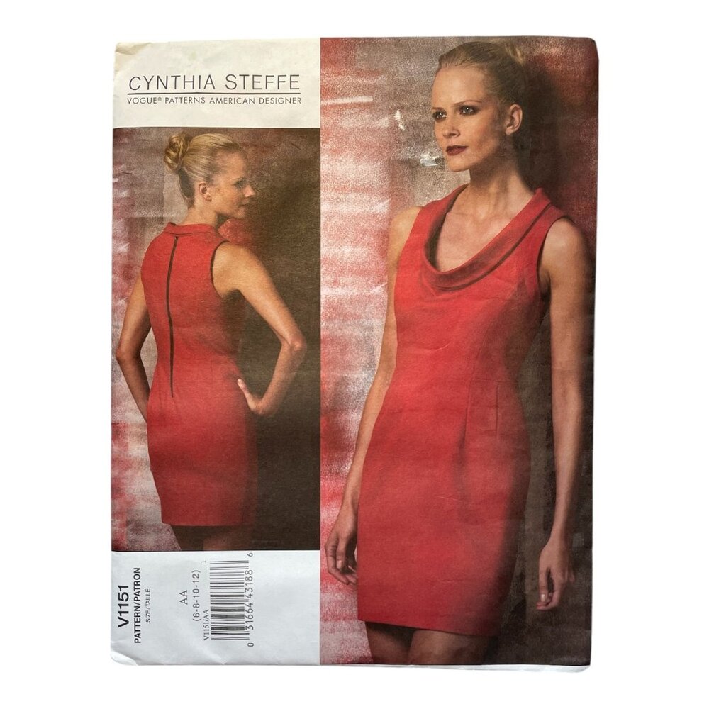 Vogue Sewing Pattern V1151 Cynthia Steel Dress Sz 6 8 10 12 FF Uncut 2009